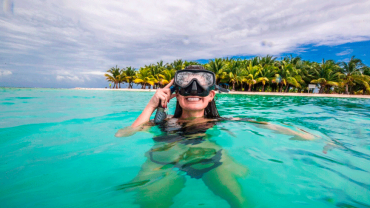 Beach Day in the Caribbean Paradise Island Laughingbird Caye