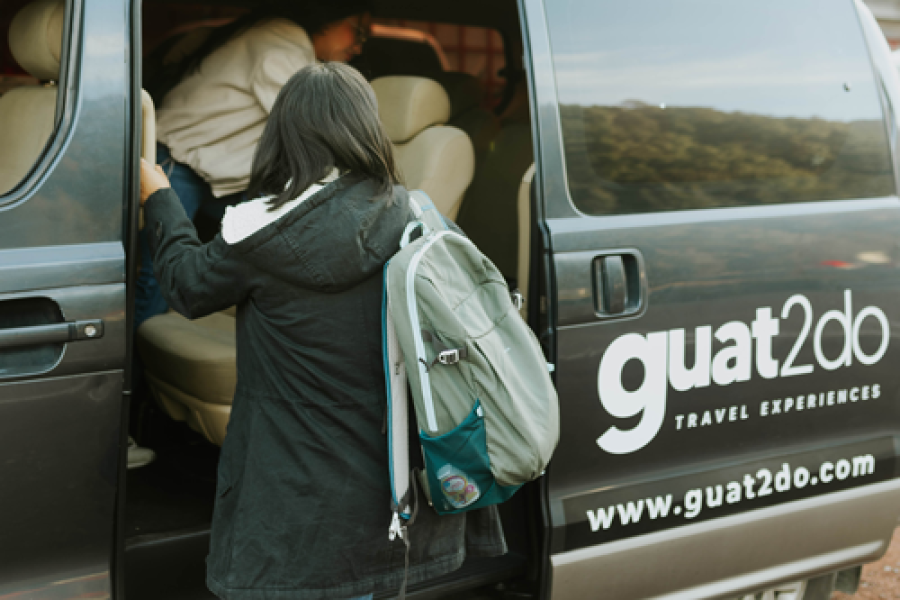 Private Transportation Service from Flores to Coban on a Modern Vehicle With A/C