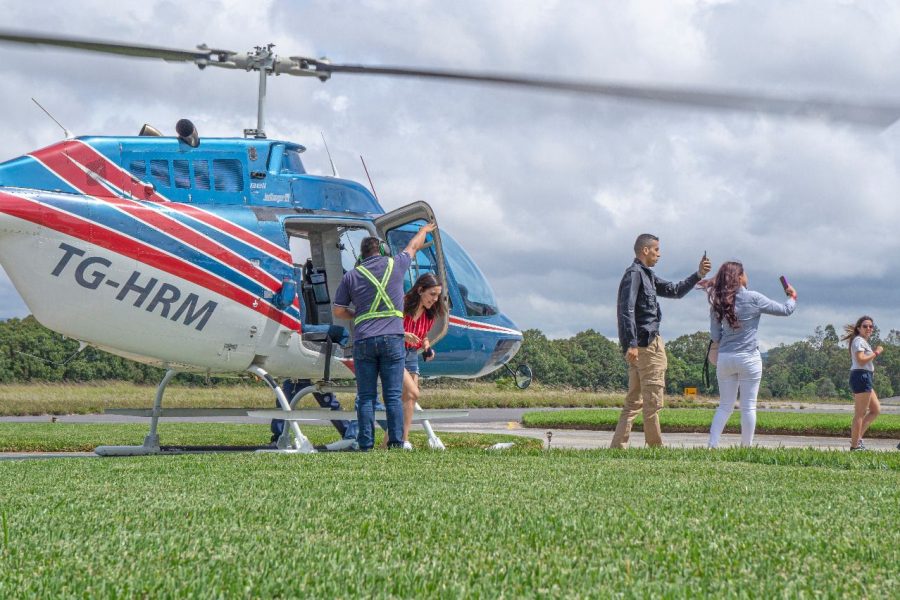 Airport La Aurora to Hotel Casa Santo Domingo – Helicopter Jet Ranger – 450Lbs with 1 suitcase